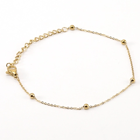 Collar Pulsera Cadena Satélite De Acero Inoxidable Chapado En Oro Mujer Minimalista Joyería Boho Delicada