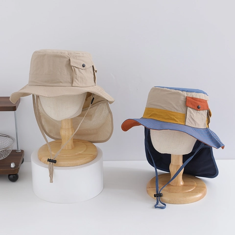 Cappello Da Pescatore Asciugatura Rapida Protezione Solare Con Protezione Nuca Tesa Larga Cordino Antivento Regolabile Trekking Pesca