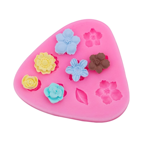 Mini Moule En Silicone Fleur Feuille Rose Tournesol Fondant Chocolat Cuisson Décoration Argile Résine Outil Artisanal