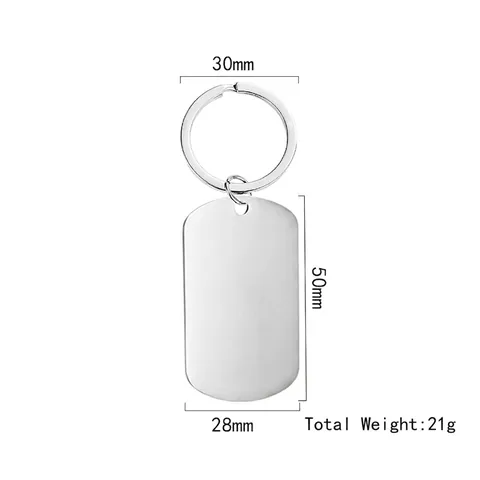 Keychain Stainless Steel Dog Tag For Daughter Gift From Dad Mom Inspirational Quote Rectangular Pendant Metal Key Ring