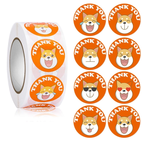 Adesivi Di Ringraziamento Rotondi Animali Cartoni Animati Gatto Cane Etichette Decorative Autoadesive Per Confezioni Regalo Sigillo Busta