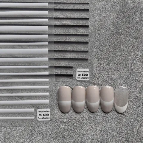 French Gradient Nail Art Stickers Adhesive 3D Manicure Decoration Thin Flexible DIY Salon Style For Women