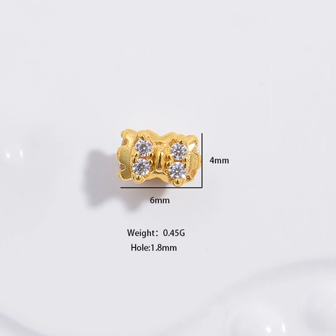 Cuentas Espaciadoras de Plata de Ley S925 con Diamantes de Imitación de Lazo Trébol Estrella para Hacer Joyas de Mujer