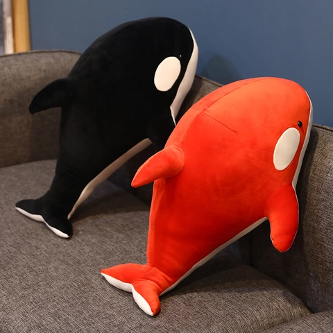 Simulation Orca Plush Toy Killer Whale Long Body Pillow Soft Short Plush Home Bedroom Decor Kids Removable Washable