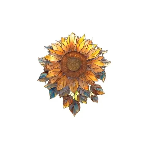 Atrapasol De Girasol Adorno Colgante Para Ventana Acrílico Estilo Vitral Arte Pared Jardín