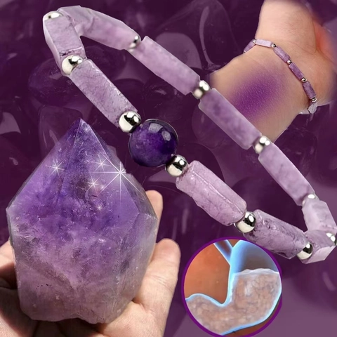 Natural Gemstone Beaded Bracelet Square Bar Stone Beads Plated Alloy Spacer Geometric Fashion Jewelry Unisex