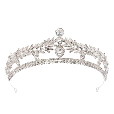 Elegante Corona Da Sposa Tiara Lega Strass Perla Artificial Sintetica Barocco Scintillante Copricapo Da Matrimonio Per Donne Spose