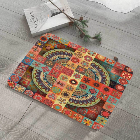 Bohemia Mandala Pattern Floor Mat Absorbent Anti-Slip Rug For Kitchen Bathroom Hallway Polyester Runner Decorative