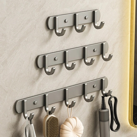 Appendiabiti Da Parete In Alluminio Senza Foratura Gancio Impermeabile Per Asciugamani Cappotti Bagno Cucina