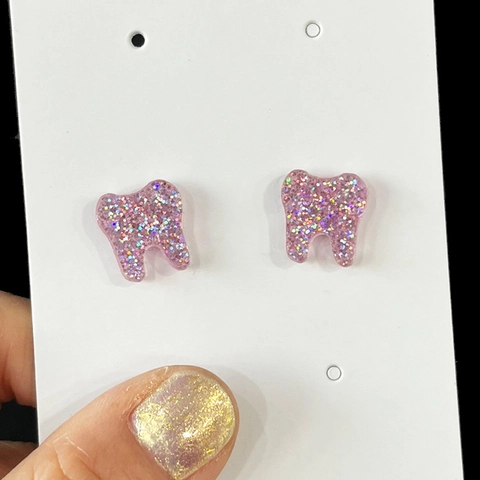 Medizinische Themen Ohrstecker Glitzer Acryl Krankenschwester Hut Zahn Rx Flasche Herzschlag Schmuck Für Krankenschwester