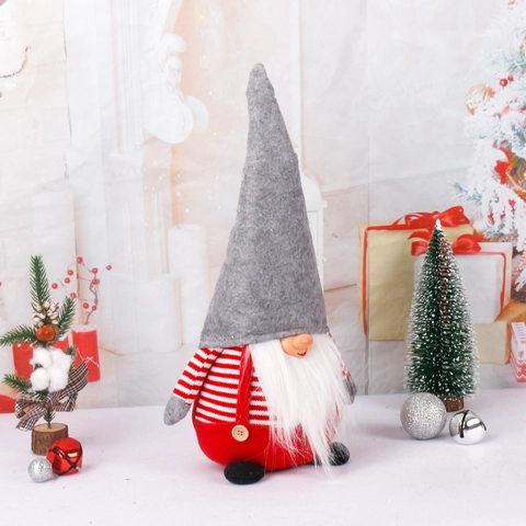 Christmas Gnome Doll Felt Knitted Fabric Faceless Tomte Scandinavian Nordic Rudolf Ornament Holiday Desktop Decoration Plush