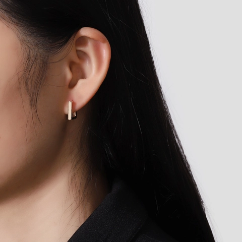 Minimalistische Kupfer Geometrische Quadratische Creolen Für Damen Personalisierter Punk-Stil Metallic Gold Silber Mode Ohrschmuck