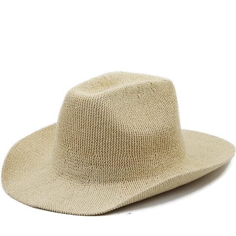 Unisex Wide Brim Fedora Straw Hat Summer Beach Sun Protection Panama Style Vintage Breathable Lightweight Travel Accessory