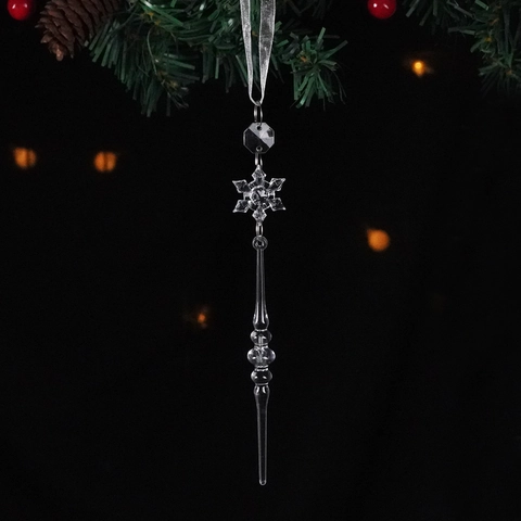 Adornos De Navidad Colgantes Acrílico Estilo Cristal Copo De Nieve Reno Icicle Decoración De Árbol Fiesta