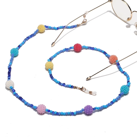 Cadena De Gafas De Cuentas De Colores Con Cuentas Grandes Texturizadas Cierres De Langosta Y Bucles De Silicona Antideslizantes