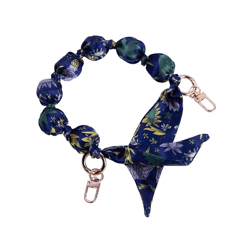 Satin Satin Fabric Knotted Bag Strap Replacement Handle For Handbags Floral Printed Bubble Chain Decorative Accessories