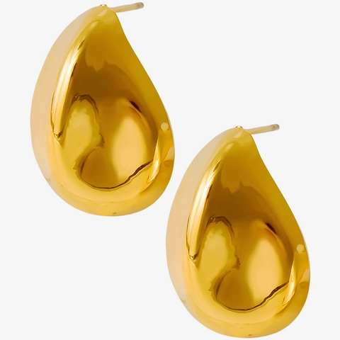 304 Stainless Steel Waterdrop Stud Earrings For Women 18K Gold Plated Mirror Polish Tear Drop Earrings Minimalist Jewelry