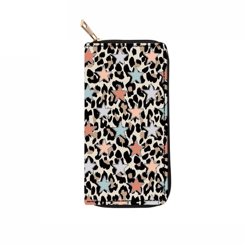 Damen Langes Reißverschluss Portemonnaie PU Leder Leopardenmuster Schlangenmuster Chic Handtasche Clutch