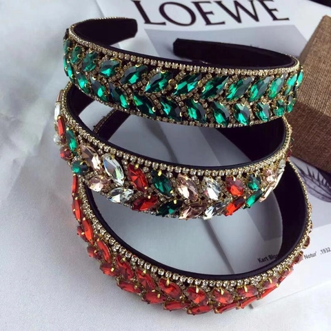 Strass Blad Hoofdband Barok Vintage Kristal Haarklem Voor Dames Feest Bruiloft Haaraccessoires