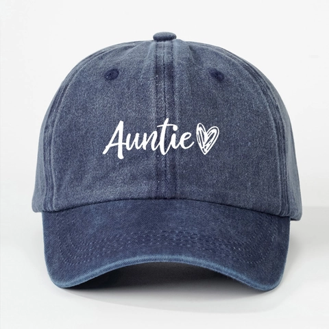 Cappello Da Baseball In Cotone Lavato Auntie Cuore Ricamato Cappello Da Sole Vintage Regolabile Sport Donne Uomini