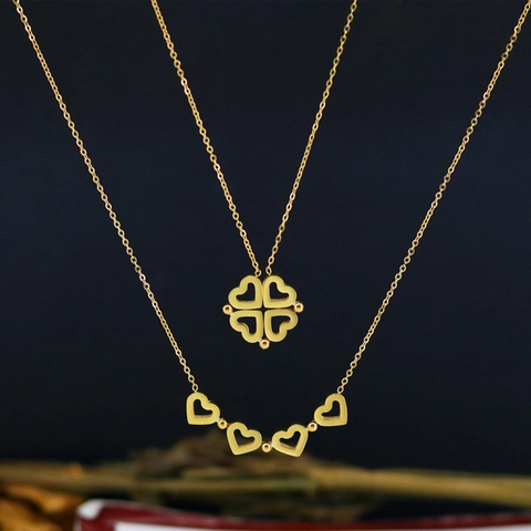 Magnetische Herz Halskette Verformbar Titanstahl 18K Vergoldet Vielseitig Faltbar Holle Schmuck Für Frauen