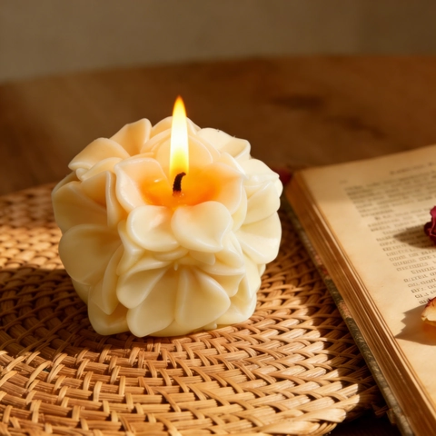 Molde De Silicona De Bola De Flores DIY Vela Hecha A Mano Jabón Aroma Resina Herramienta De Fundición Gardenia Lirio