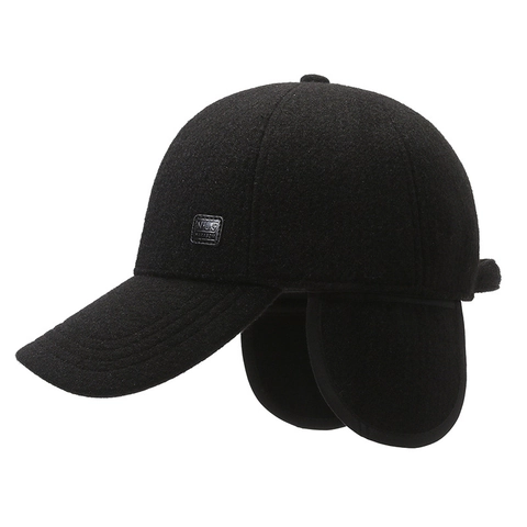 Cappello Da Baseball Caldo Invernale Da Uomo In Misto Lana Protezione Per Le Orecchie Regolabile Sportivo