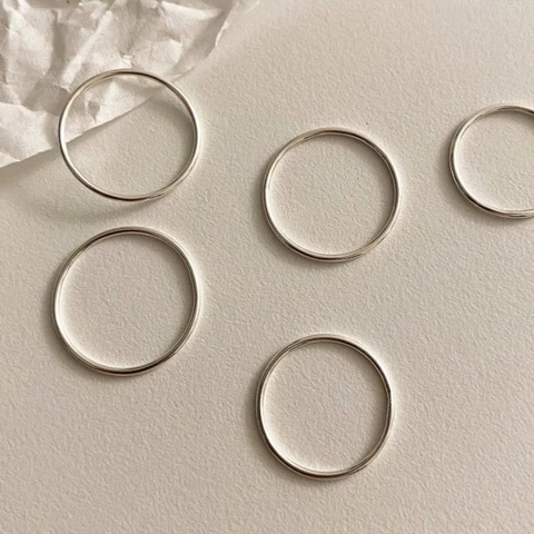 925 Sterling Silver Ring Minimalist Thin Line Plain Surface Geometric Knuckle Joint Stackable Simple Modern For Women