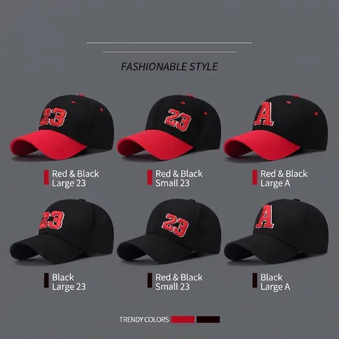 Berretto Da Baseball In Cotone Ricamo Numero 23 Lettera A Regolabile Sport Cappello Da Sole Streetwear Uomini Donne