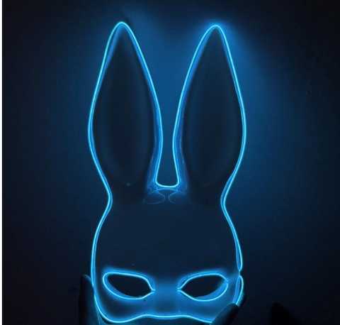 Maschera Con Orecchie Da Coniglio Luminosa LED Neon Brillante Bunny Girl Plastica Sexy Per Halloween Natale Cosplay Party Bar