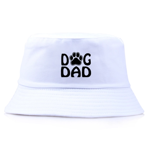Cappello Alla Pescatora Dog Dad In Cotone Stampato Cappello Da Sole Pieghevole All'aperto Grafica Zampa Accessorio Per Amanti Degli Animali