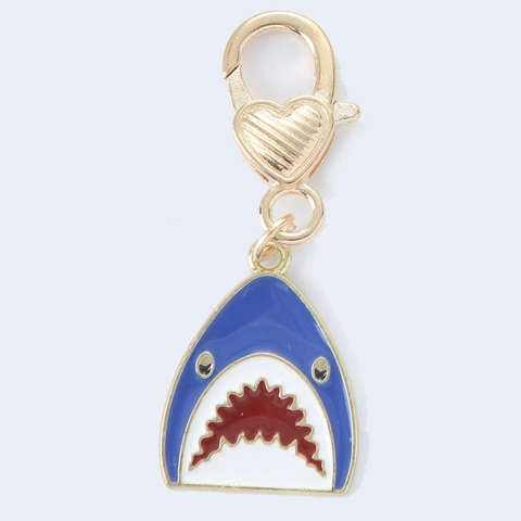 Cute Cartoon Shark Head Keychain Metal Alloy Enamel Pendant Bag Accessory Animal Key Ring Backpack Decoration Gift For Kids Teens