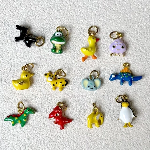 Ciondoli Animali Cartoni Animati Lega Zinco Smalto Colorato Per Creazione Gioielli Collana Bracciale DIY Ciondoli Artigianali