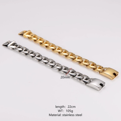 Pulsera De Cadena Para Hombre Acero Inoxidable 304 Eslabón Cubano Ancla Geométrico Pulido Punk Hip Hop Joyería