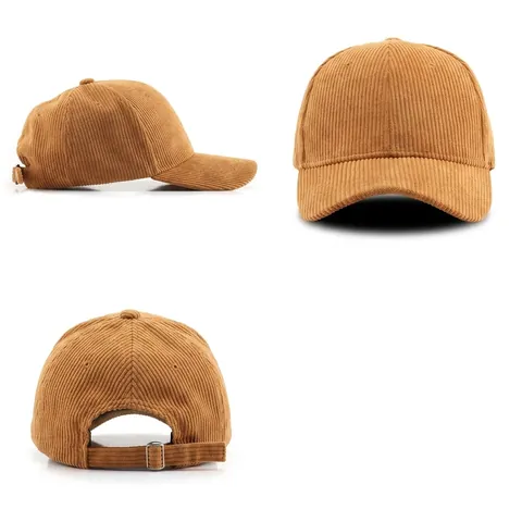 Corduroy Baseball Cap Verstellbar Vintage Einfarbig Sonnenschutz Outdoor Casual Hut Für Damen Herren