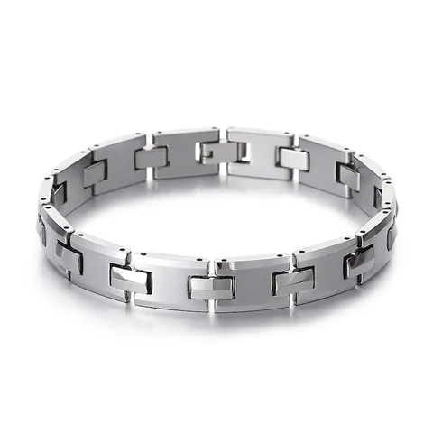 Bracelet En Acier Au Tungstène Pour Hommes Chaîne À Maillons H Style Bracelet De Montre Minimaliste Poli Bijoux De Mode