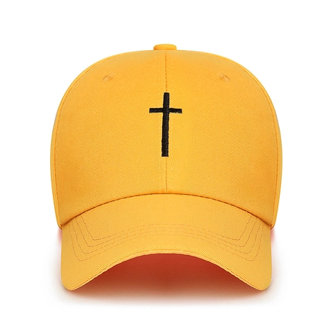 Gorra De Béisbol Bordado Cruz Algodón Ajustable Cinta Streamer Hip Hop Streetwear Sombrero Para Hombres Mujeres