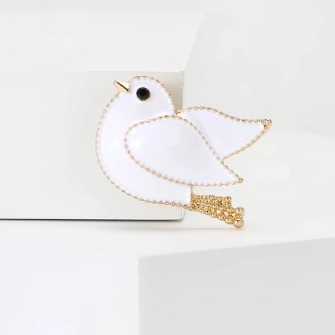 Spilla In Smalto In Lega Di Moda Piccione Bianco Per Donna Forma Di Uccello Pin Animale Accessori Gioielli Versatile