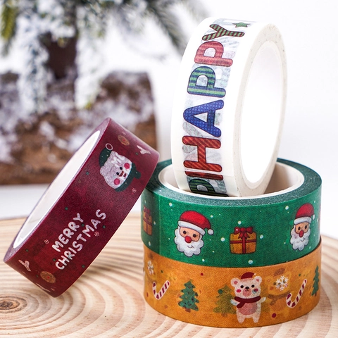 Washi Tape Decorative Paper Masking Tapes For DIY Scrapbooking Gift Wrapping Santa Claus Snowman Polar Bear Patterns Festive