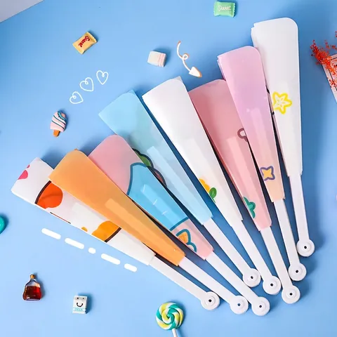 Cute Cartoon Folding Handheld Fan Plastic Portable Hand Fan For Kids Girls Summer Cooling Lightweight Patterned