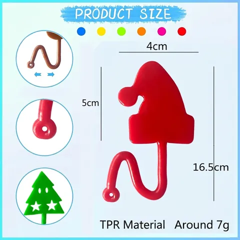 Giocattoli Di Natale Appiccicosi Da Parete TPR Gomma Morbida Elastici Antistress Babbo Natale Renna Albero Regali Festa Novità