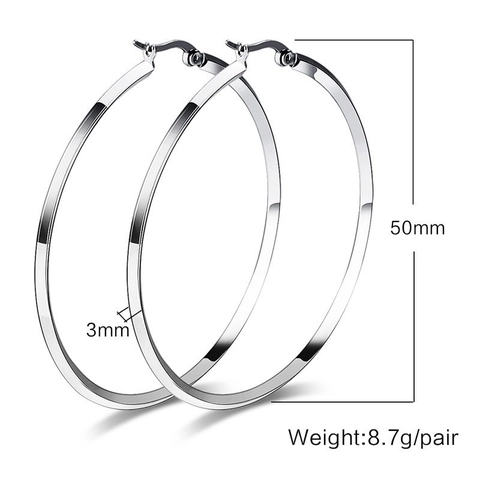 Grandi Orecchini a Cerchio in Acciaio Inossidabile per Donna Oro Argento Design Geometrico Circolare Minimalista Gioielli