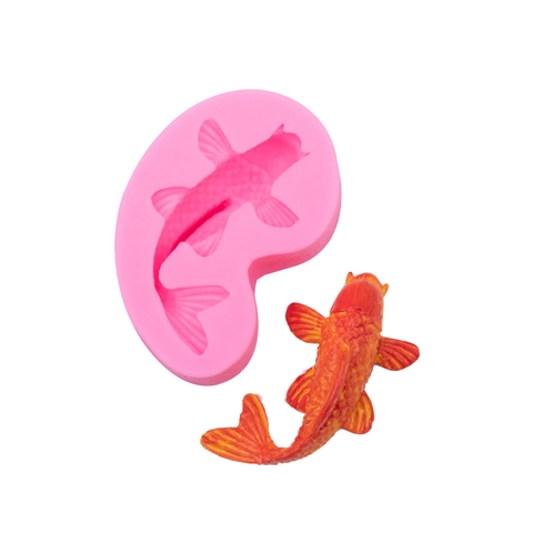 3D Koi Fish Silicone Mold Goldfish Shape Fondant Cake Decoration Baking Tool For Chocolate Jelly Handmade Soap DIY