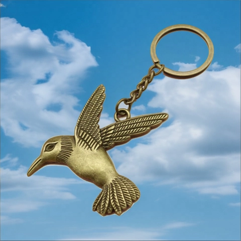 Llavero De Colibrí Vintage Aleación De Zinc Colgante De Ave De Metal Antiguo Regalo Retro Para Mujeres Hombres