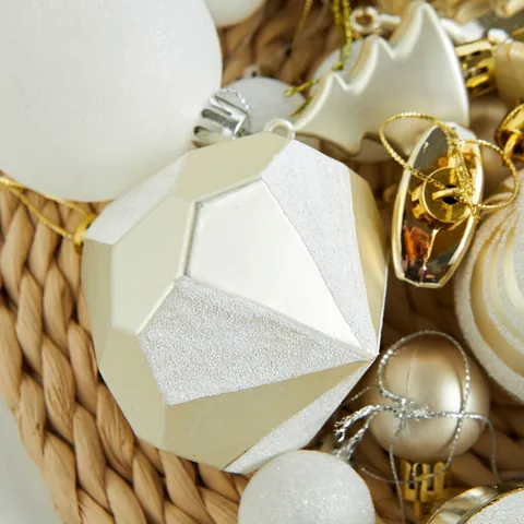 Addobbi Per Albero Di Natale Palline In Plastica Infrangibili Decorazione Per Feste Varie Forme Glitter Opaco Dipinto Confezione Casa