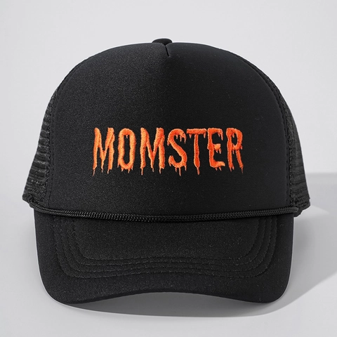 Cappello Trucker Ricamo Momster Cotone Poliestere Mesh Traspirante Regolabile Cappello Baseball Halloween Sole