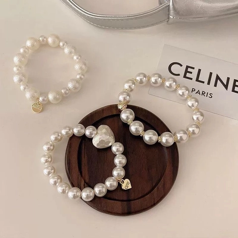 Elastico Per Capelli Elegante Con Künstliche Perle Sintetiche Fascia Elastica Con Ciondolo A Cuore Stile Bracciale Per Donna