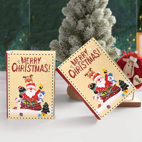 Scatole Regalo Di Natale A Forma Di Libro Cartone Confezione Per Dolci Babbo Natale Renna Regalo Per Feste