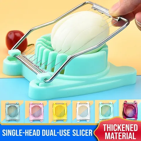 Trancheur à Oeufs Manuel Coupe Fil En Acier Inoxydable Base Plastique PP Pour Oeufs Durs Fraises Champignons Fruits Ustensile De Cuisine