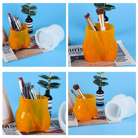 3D Menselijk Lichaam Vorm Siliconen Mal Voor DIY Hars Gieten Bloempot Penhouder Make-Up Borstel Houder Artistiek Creatief
